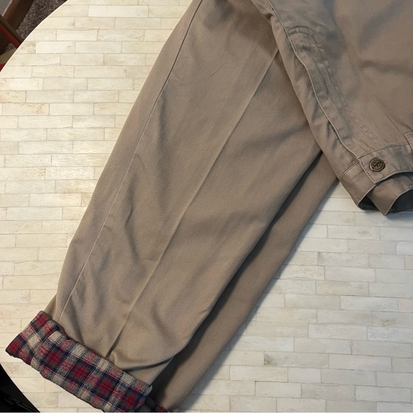 Woolrich Tan Trousers Sz 8 with Plaid Cuffs and plaid lining. - Picture 4 of 14